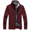 Thicken Plus Fleece Zipper Cardigan: Men's Loose Stand Collar Sweater