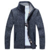 Thicken Plus Fleece Zipper Cardigan: Men's Loose Stand Collar Sweater