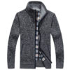 Thicken Plus Fleece Zipper Cardigan: Men's Loose Stand Collar Sweater