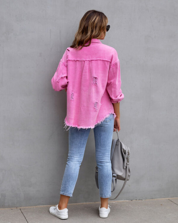 Trendy Ripped Shirt Jacket: Your Stylish Choice for Autumn and Spring