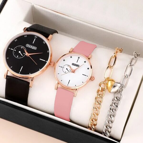 4pcs Fashion Simple Lovers Set Watches: Luxury for Men and Women