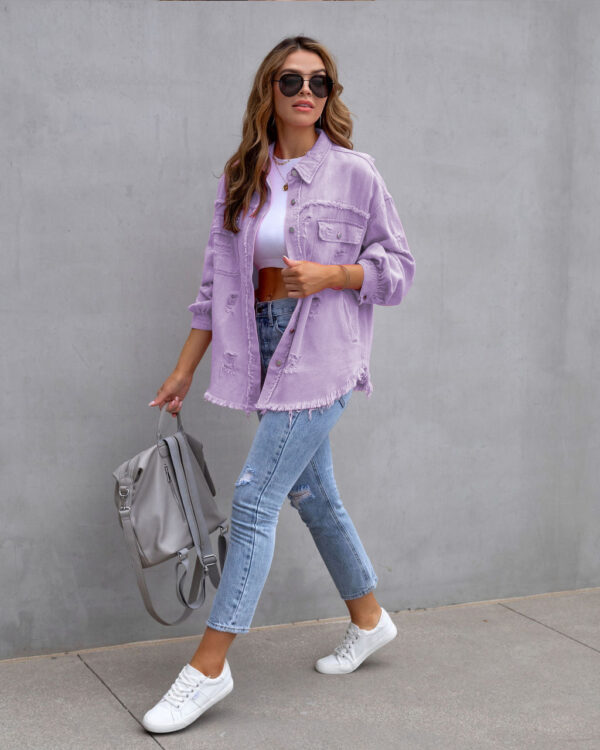 Trendy Ripped Shirt Jacket: Your Stylish Choice for Autumn and Spring