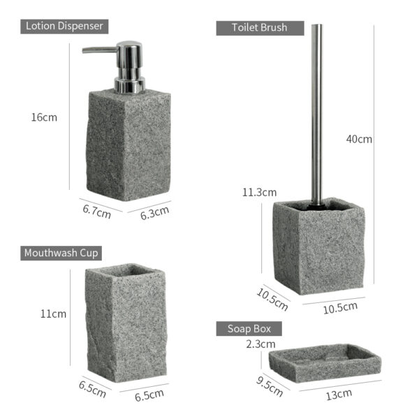 Imitation Granite Resin Bathroom Accessories Set: Stylish and Functional