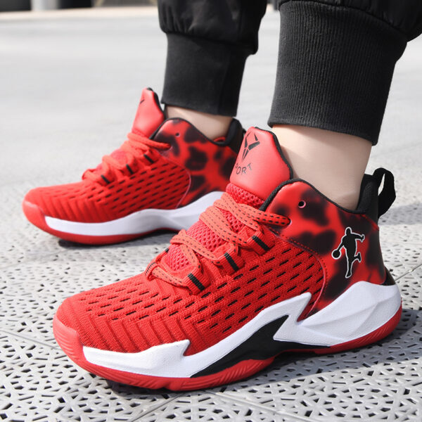 Boys Brand Mesh Basketball Shoes: Non-Slip Sports Sneakers for Kids