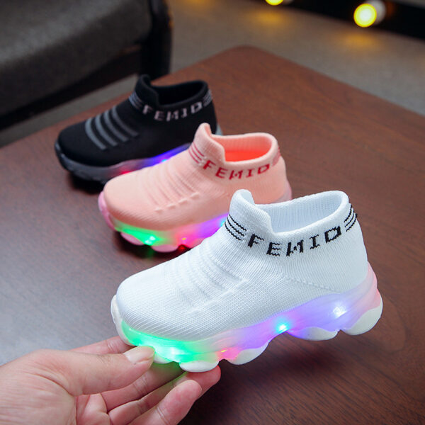 Kids Sneakers: Luminous Mesh Led Sport Shoes for Boys and Girls