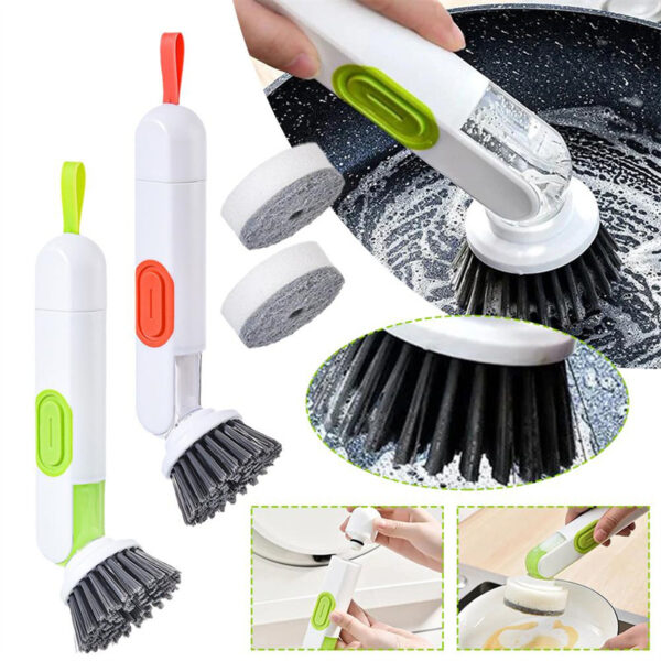 Multi-Functional Long-Handle Liquid-Filled Kitchen Brush