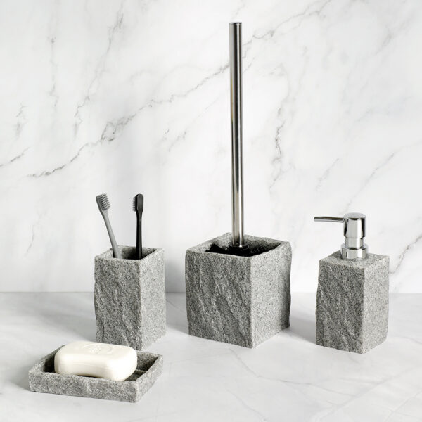 Imitation Granite Resin Bathroom Accessories Set