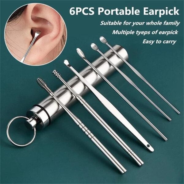 6-Piece Stainless Steel Ear Cleaning Tool Set