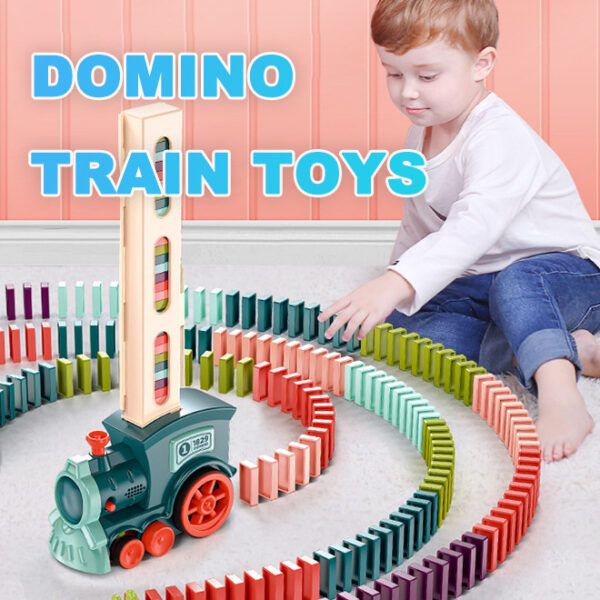 Automatic Domino Train Toy - Baby Puzzle Building Blocks