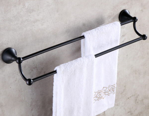 Black Oil Rubbed Bronze Bathroom Accessories Set | Bath Hardware Towel Bar, Soap Dish, Toilet Paper Holder, Robe Hook - mm003