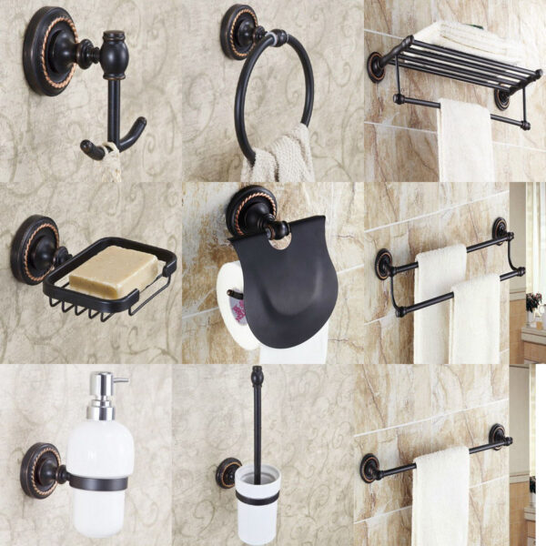 Black Oil Rubbed Bronze Bathroom Accessories Set