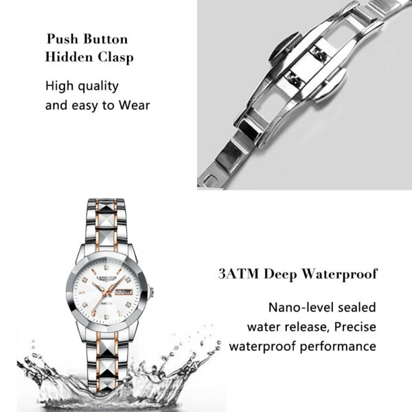 RadiantGlow™ Elegance Series - Rose Gold Women's Waterproof Quartz Watch