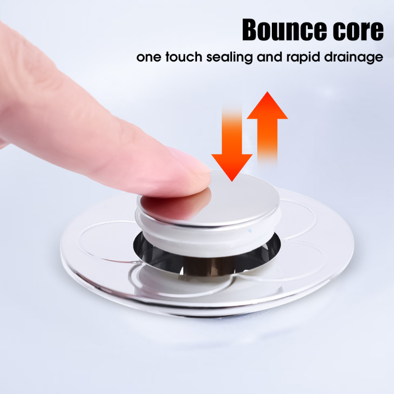 Stainless Steel Sink Drain Stopper - Pop-Up Bounce Core Filter