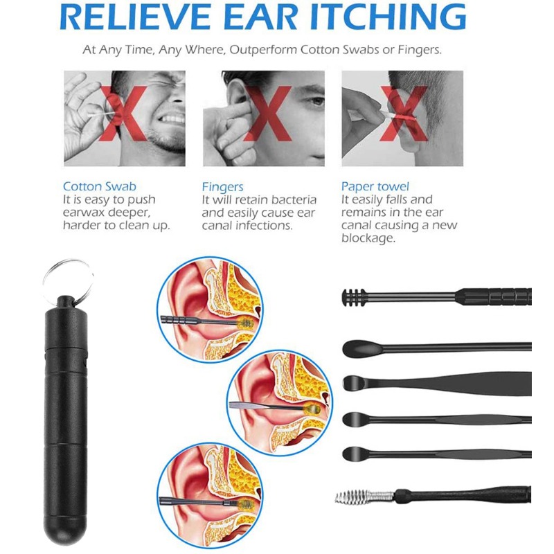 6-Piece Stainless Steel Ear Cleaning Tool Set