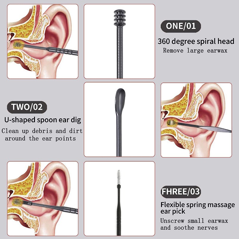 6-Piece Stainless Steel Ear Cleaning Tool Set