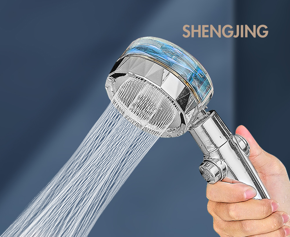 High Pressure Shower Head - Turbo 360 Degrees Rotated Fan Showerhead