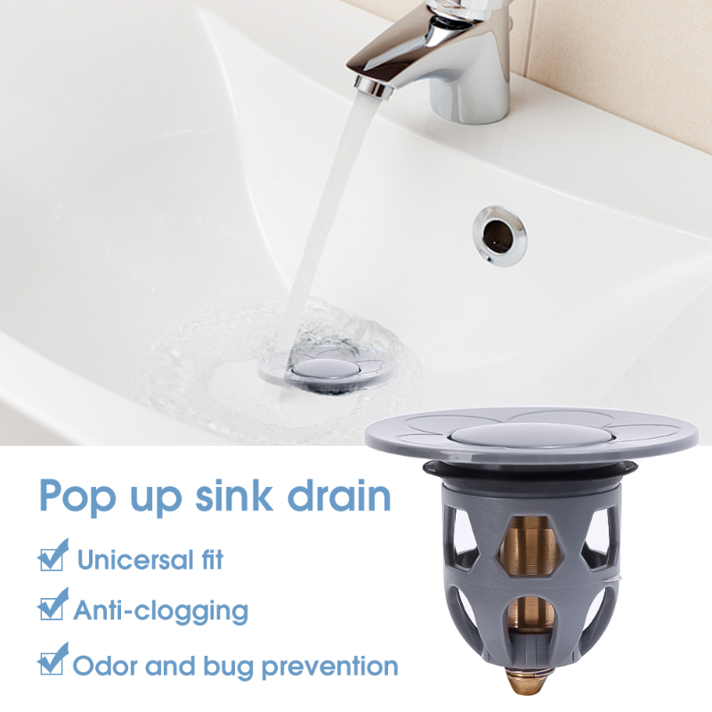 Stainless Steel Sink Drain Stopper - Pop-Up Bounce Core Filter