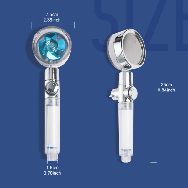 High Pressure Shower Head - Turbo 360 Degrees Rotated Fan Showerhead