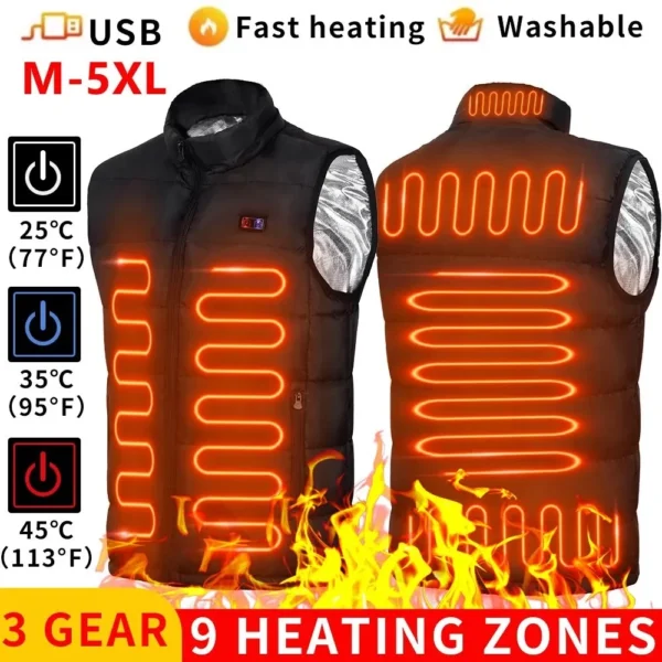 Stay warm during outdoor activities with our Electric Heated Jacket with 9 Zones. The graphene heat coat is USB-powered, ideal for camping and sports