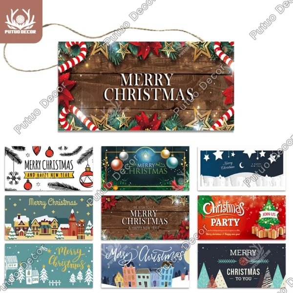 Christmas Wood Hanging Signs