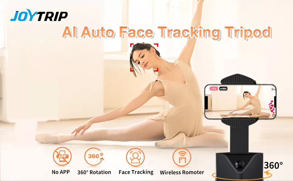 AI Auto Tracking Smartphone Holder - 360° Recording Stabilizer