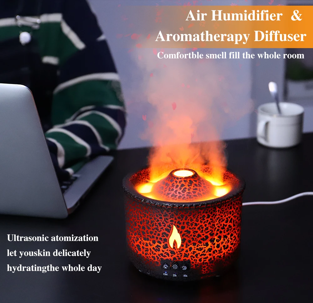 Volcano Flame Ultrasonic Aroma Diffuser - Home Room Fragrance