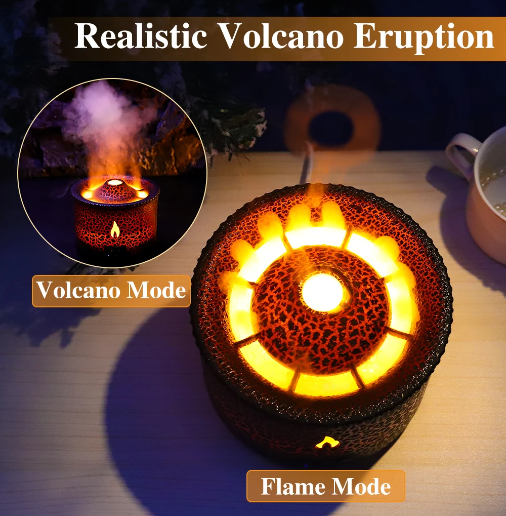 Volcano Flame Ultrasonic Aroma Diffuser - Home Room Fragrance