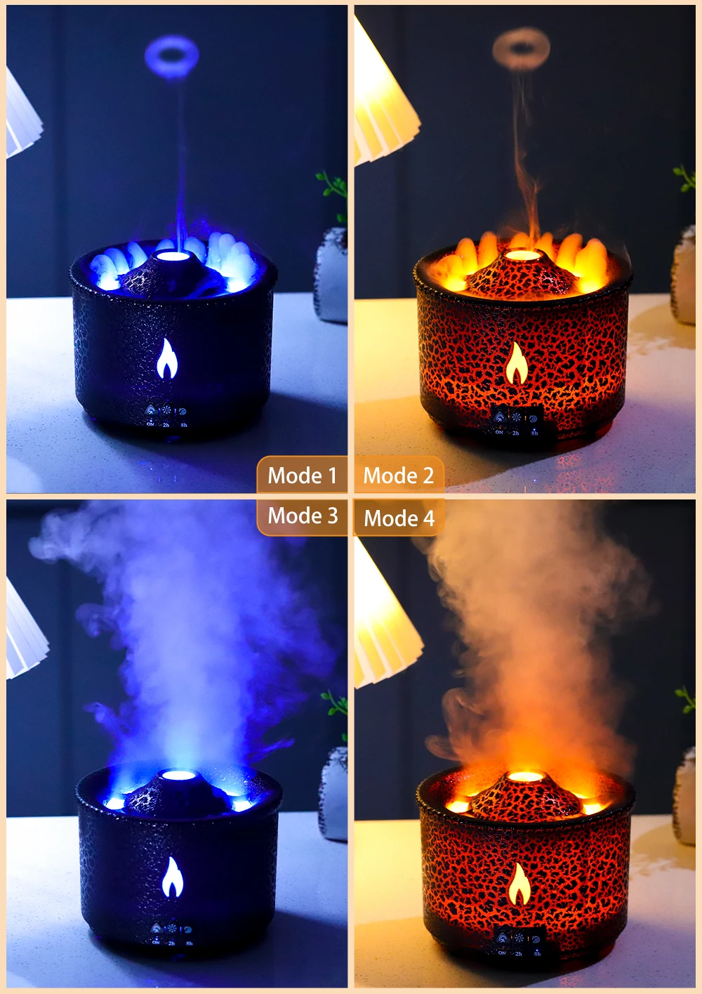 Volcano Flame Ultrasonic Aroma Diffuser - Home Room Fragrance