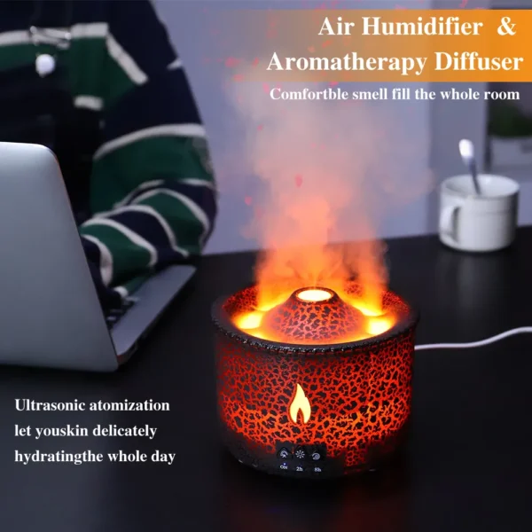 Volcano Flame Ultrasonic Aroma Diffuser - Home Room Fragrance