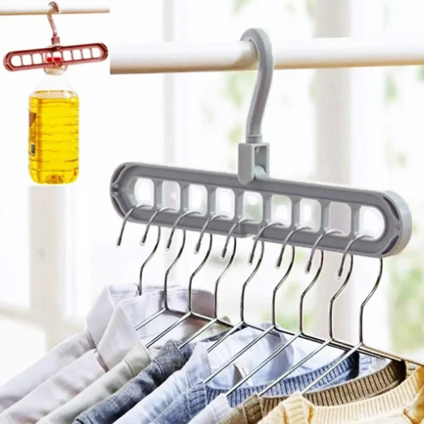 Transform Your Closet with Our 9-Hole Hanger Organizer – Maximize Space and Style!