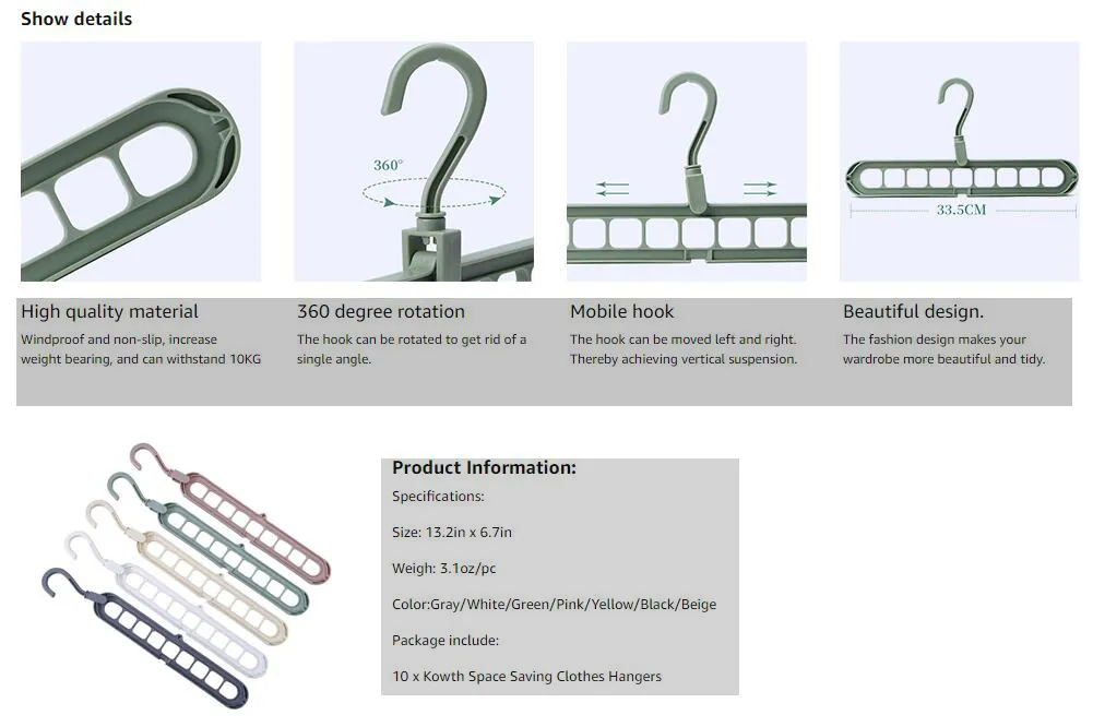 Transform Your Closet with Our 9-Hole Hanger Organizer – Maximize Space and Style!