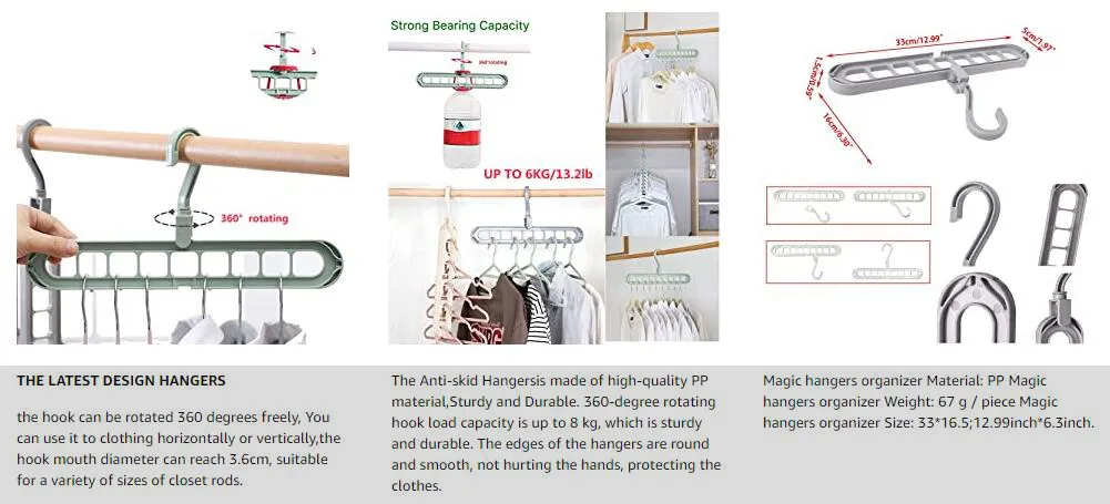 Transform Your Closet with Our 9-Hole Hanger Organizer – Maximize Space and Style!