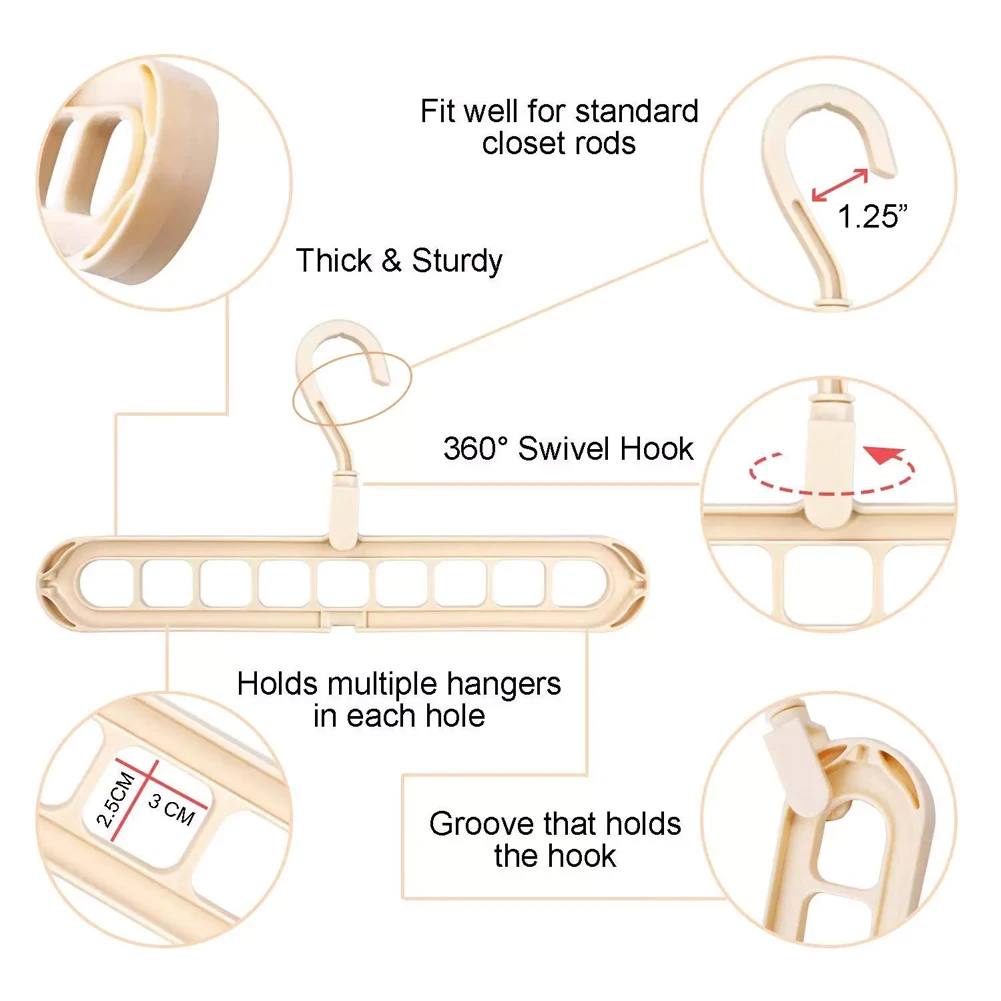 Transform Your Closet with Our 9-Hole Hanger Organizer – Maximize Space and Style!