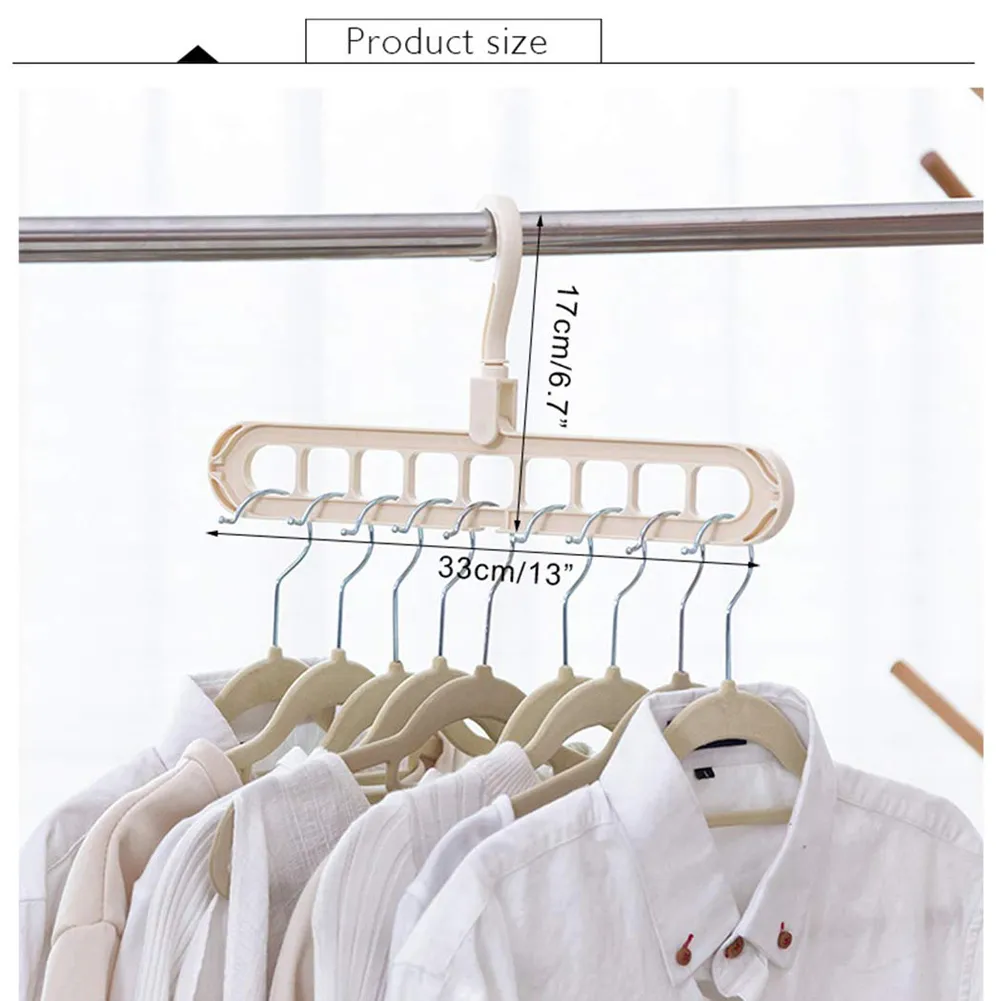 Transform Your Closet with Our 9-Hole Hanger Organizer – Maximize Space and Style!