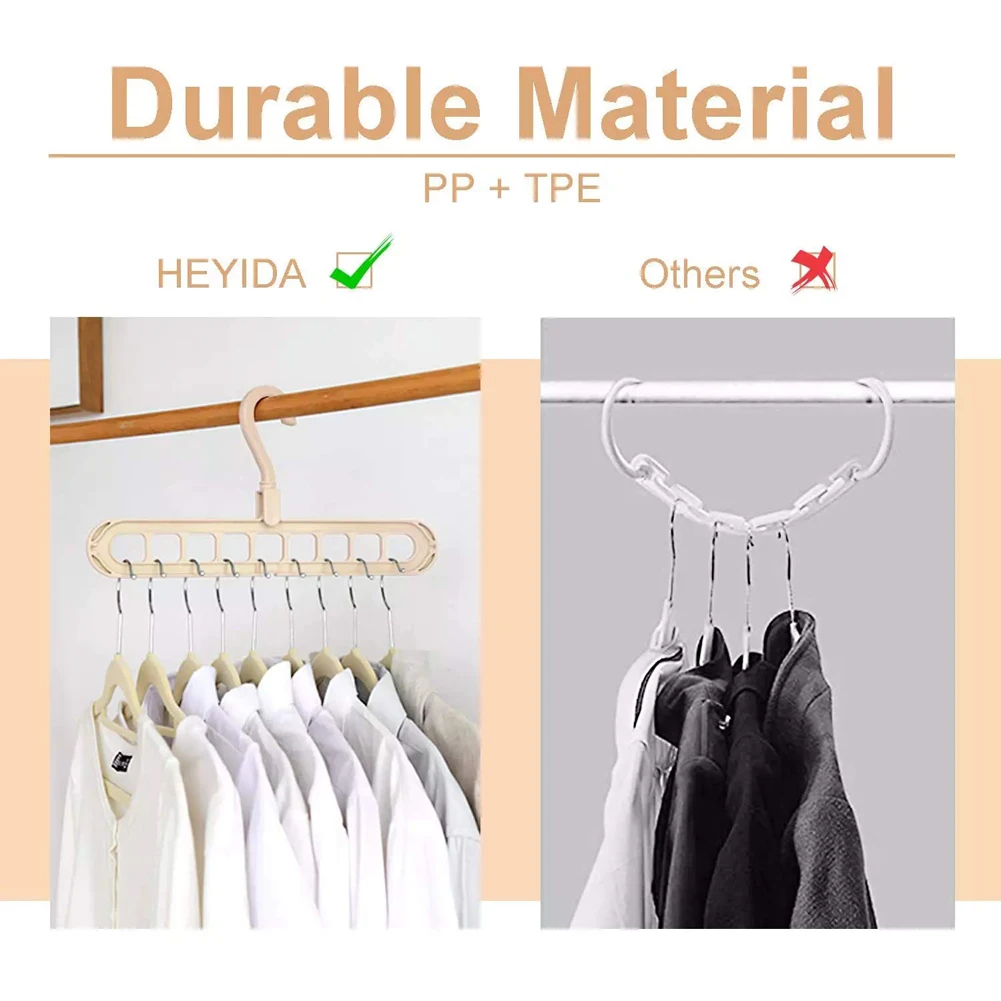 Transform Your Closet with Our 9-Hole Hanger Organizer – Maximize Space and Style!